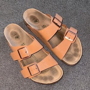 Birkenstock Double Buckle Two-Strap Sandals in Tan